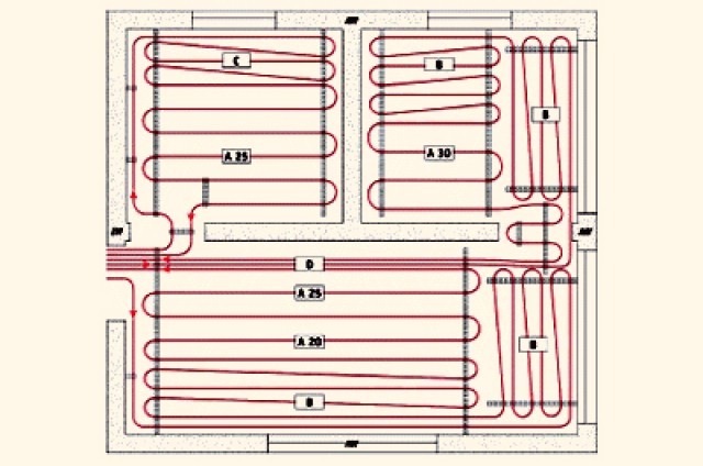 Montáž podlahového vytápění za tepla Multibeton