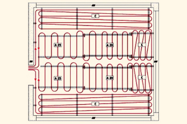 Montáž podlahového vytápění za tepla Multibeton