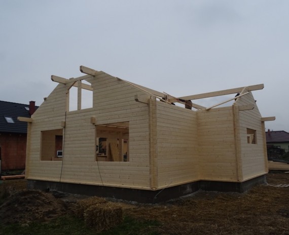Průběh stavby srubového domu