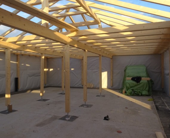 Uvnitř dřevostavby