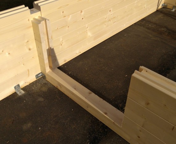 Detail srubové stěny