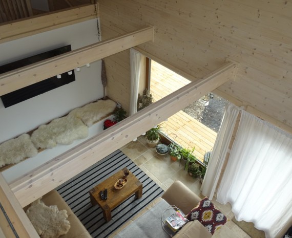 Pohled z galerie srubu