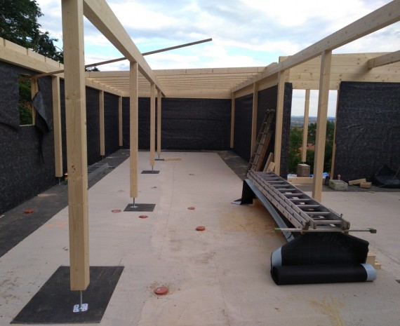 Uvnitř dřevostavby