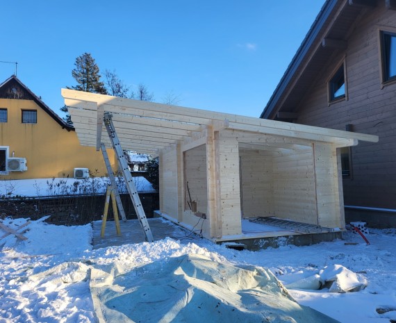 Realizace sauny srubového domu